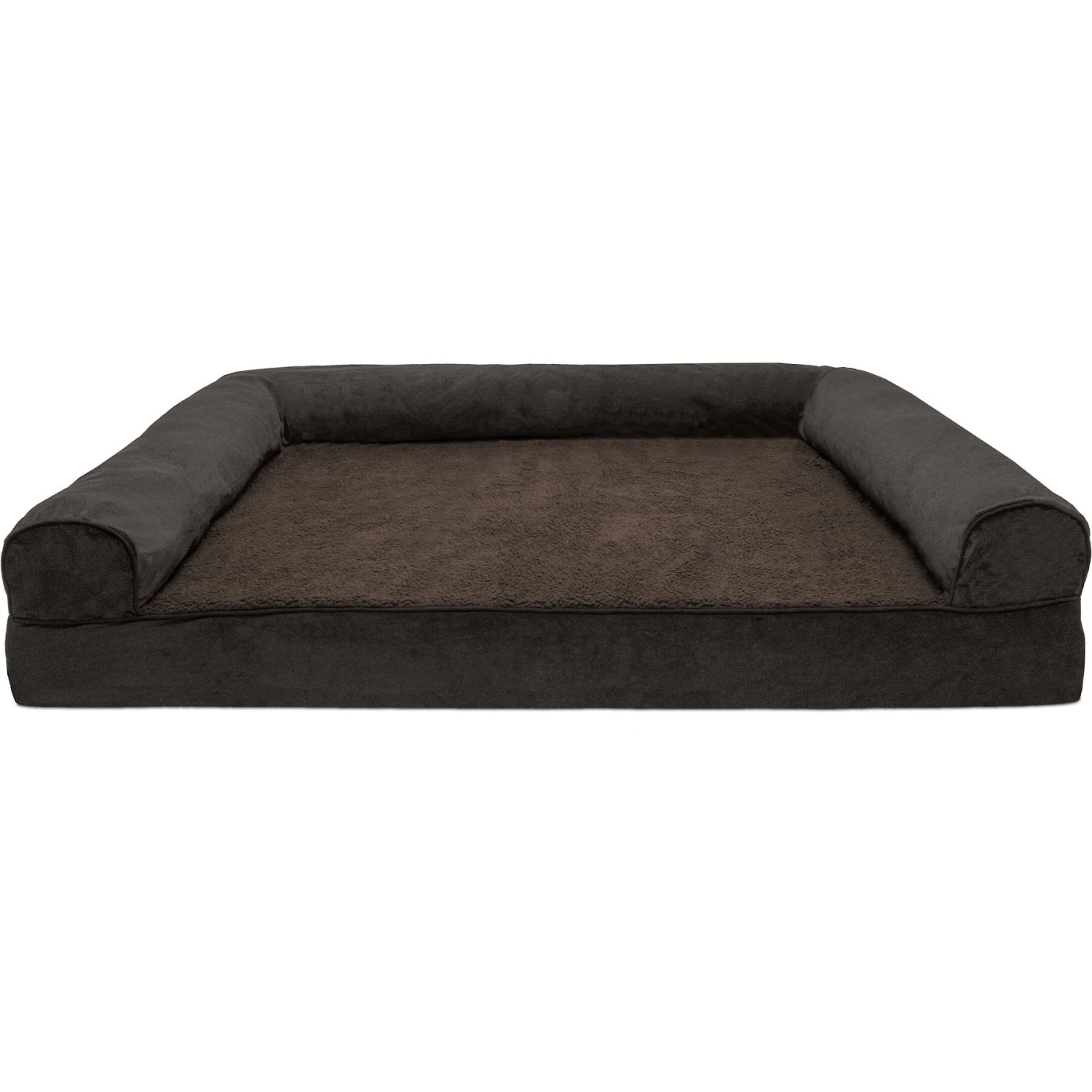 FurHaven Faux Fleece Memory Top Bolster Dog Bed With Removable Cover 5 FurHaven Faux Fleece Memory Top Bolster Dog Bed With Removable Cover - Image 3