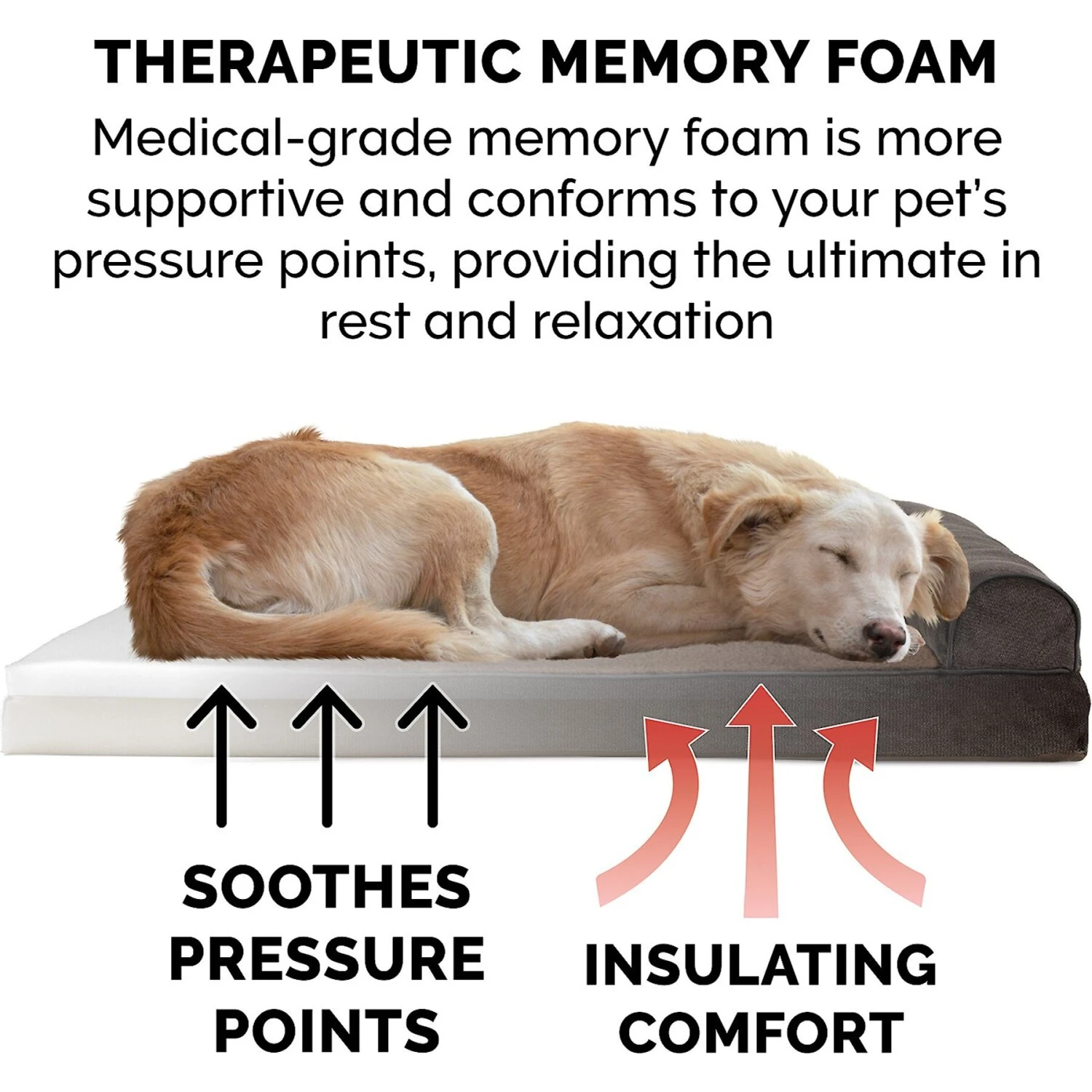 FurHaven Faux Fleece Memory Top Bolster Dog Bed With Removable Cover 9 FurHaven Faux Fleece Memory Top Bolster Dog Bed With Removable Cover - Image 7