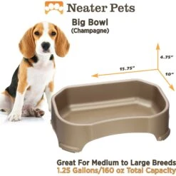Neater Pets Big Bowl Non-Skid Polypropylene Pet Bowl, Champagne -Blue Buffalo || ROYAL CANIN || Wellness Sales 224739 PT3. AC SS1800 V1631161316
