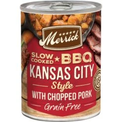 Merrick Grain-Free Wet Dog Food Slow-Cooked BBQ Kansas City Style With Chopped Pork