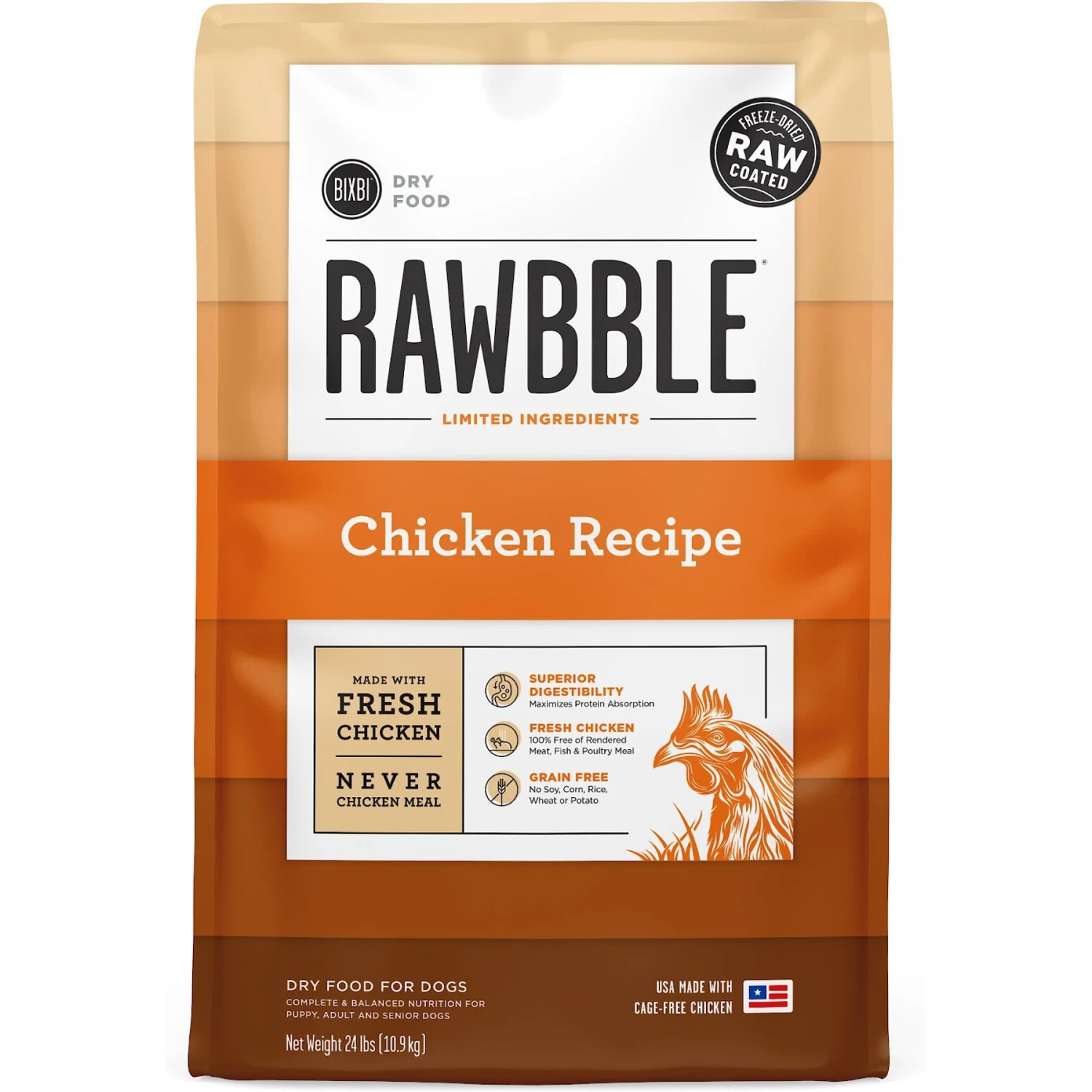 BIXBI RAWBBLE Fresh Chicken Recipe Limited Ingredient Grain-Free Dry Dog Food 3 BIXBI RAWBBLE Fresh Chicken Recipe Limited Ingredient Grain-Free Dry Dog Food