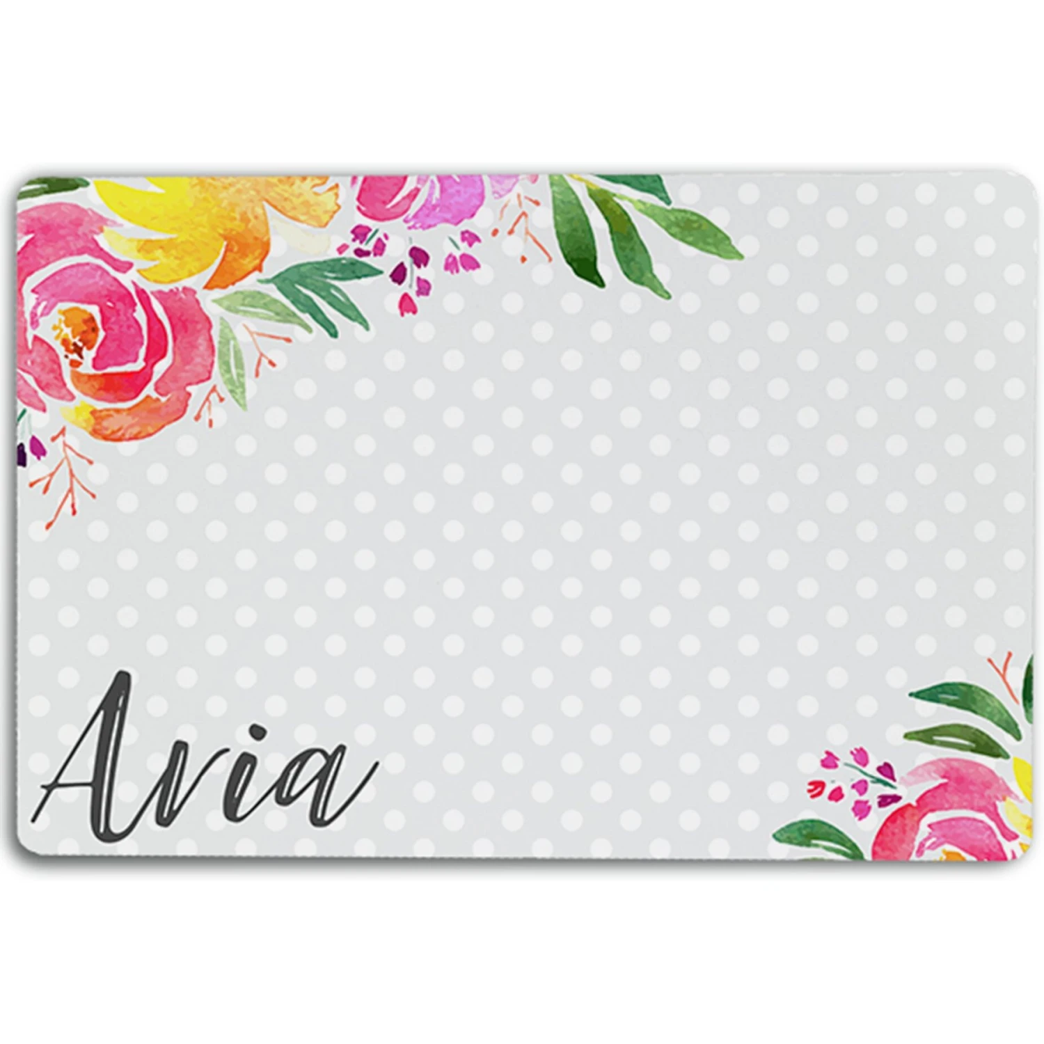 904 Custom Polka Dot Floral Personalized Dog & Cat Placemat 3 904 Custom Polka Dot Floral Personalized Dog & Cat Placemat