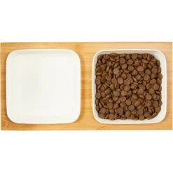 Frisco Square Melamine Dog & Cat Bowl Set With Bamboo Stand -Blue Buffalo || ROYAL CANIN || Wellness Sales 232076 PT3. AC SS1800 V1605145031