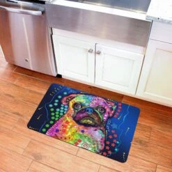 Bungalow Flooring Pug By Dean Russo Place Dog Mat, 36 X 23-in -Blue Buffalo || ROYAL CANIN || Wellness Sales 235689 PT3. AC SS1800 V1615336590