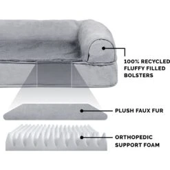 FurHaven Orthopedic Plush & Suede Sofa Dog & Cat Bed & Blanket, Gray, Large -Blue Buffalo || ROYAL CANIN || Wellness Sales 242797 PT5. AC SS1800 V1625249897