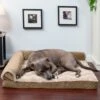 FurHaven Wave Fur & Velvet Orthopedic Deluxe Chaise Dog & Cat Bed