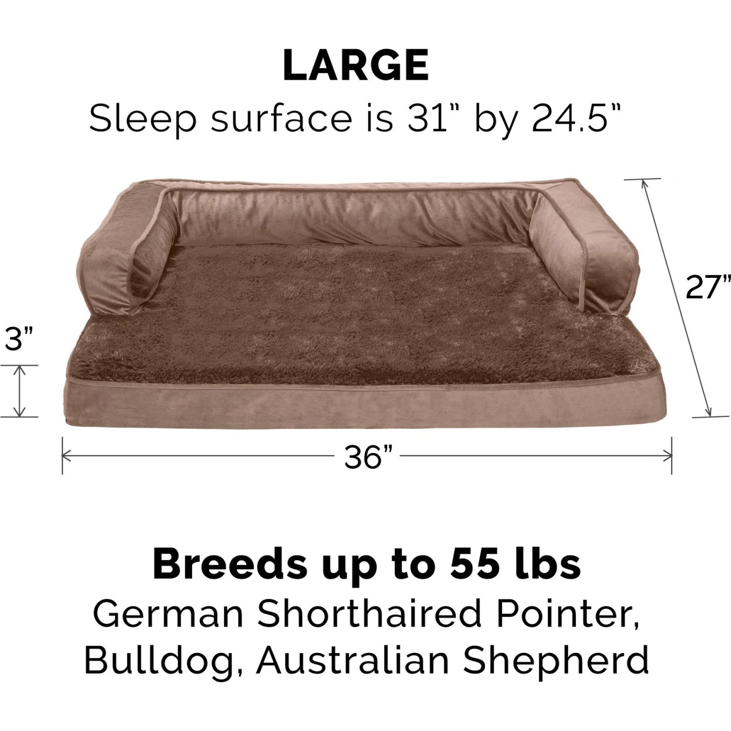 FurHaven Plush & Velvet Orthopedic Comfy Couch Dog & Cat Bed 5 FurHaven Plush & Velvet Orthopedic Comfy Couch Dog & Cat Bed - Image 3