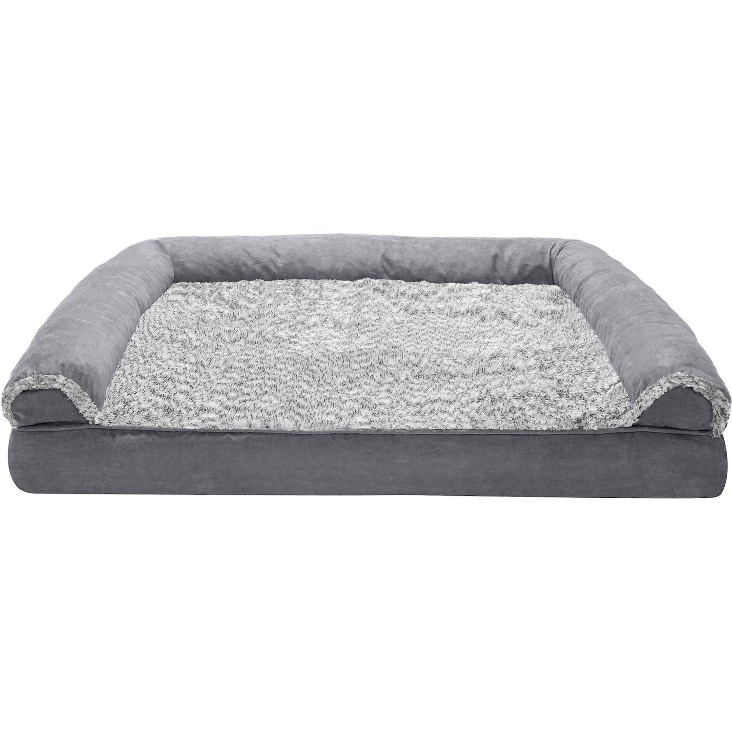 FurHaven Faux Fur & Suede Memory Foam Sofa Dog & Cat Bed 5 FurHaven Faux Fur & Suede Memory Foam Sofa Dog & Cat Bed - Image 3