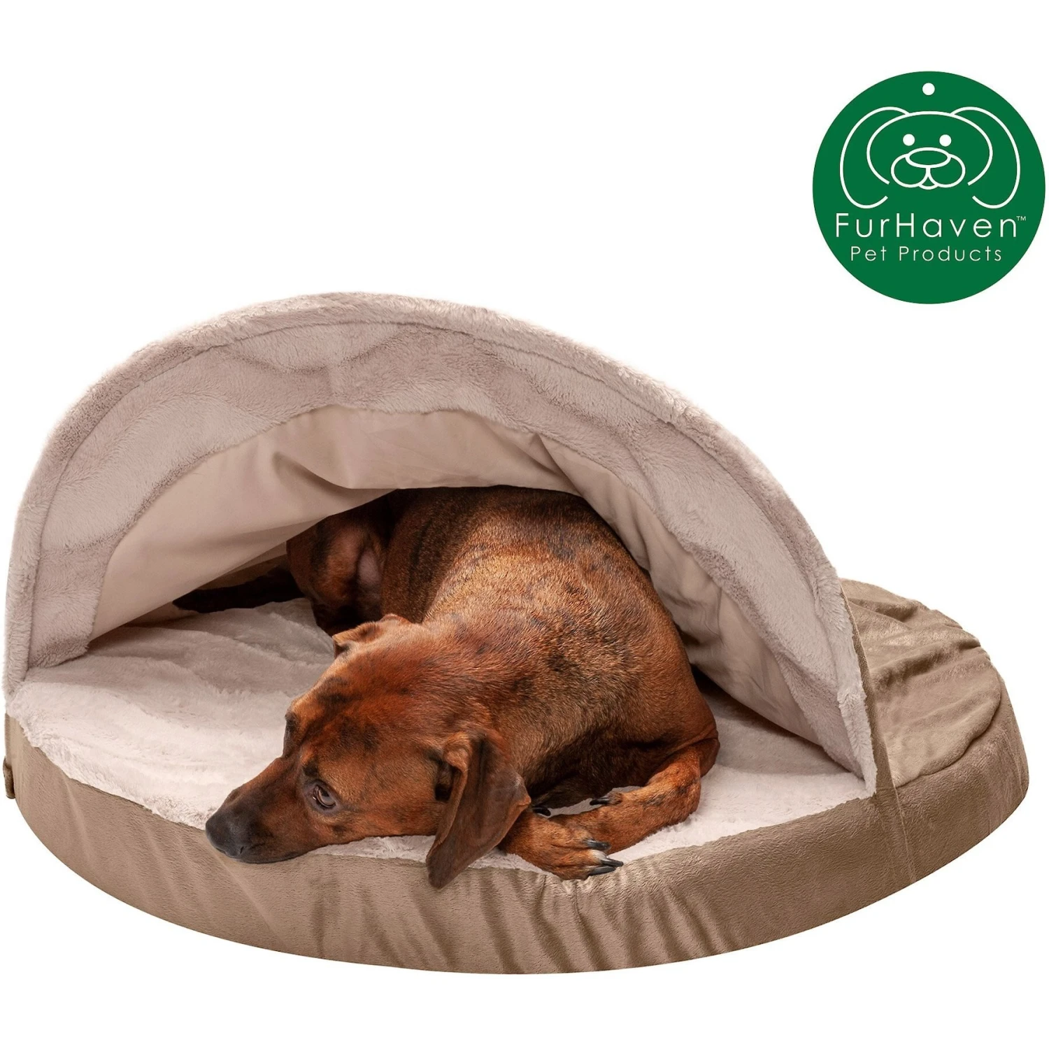FurHaven Wave Fur & Velvet Memory Foam Snuggery Dog & Cat Bed 6 FurHaven Wave Fur & Velvet Memory Foam Snuggery Dog & Cat Bed - Image 4