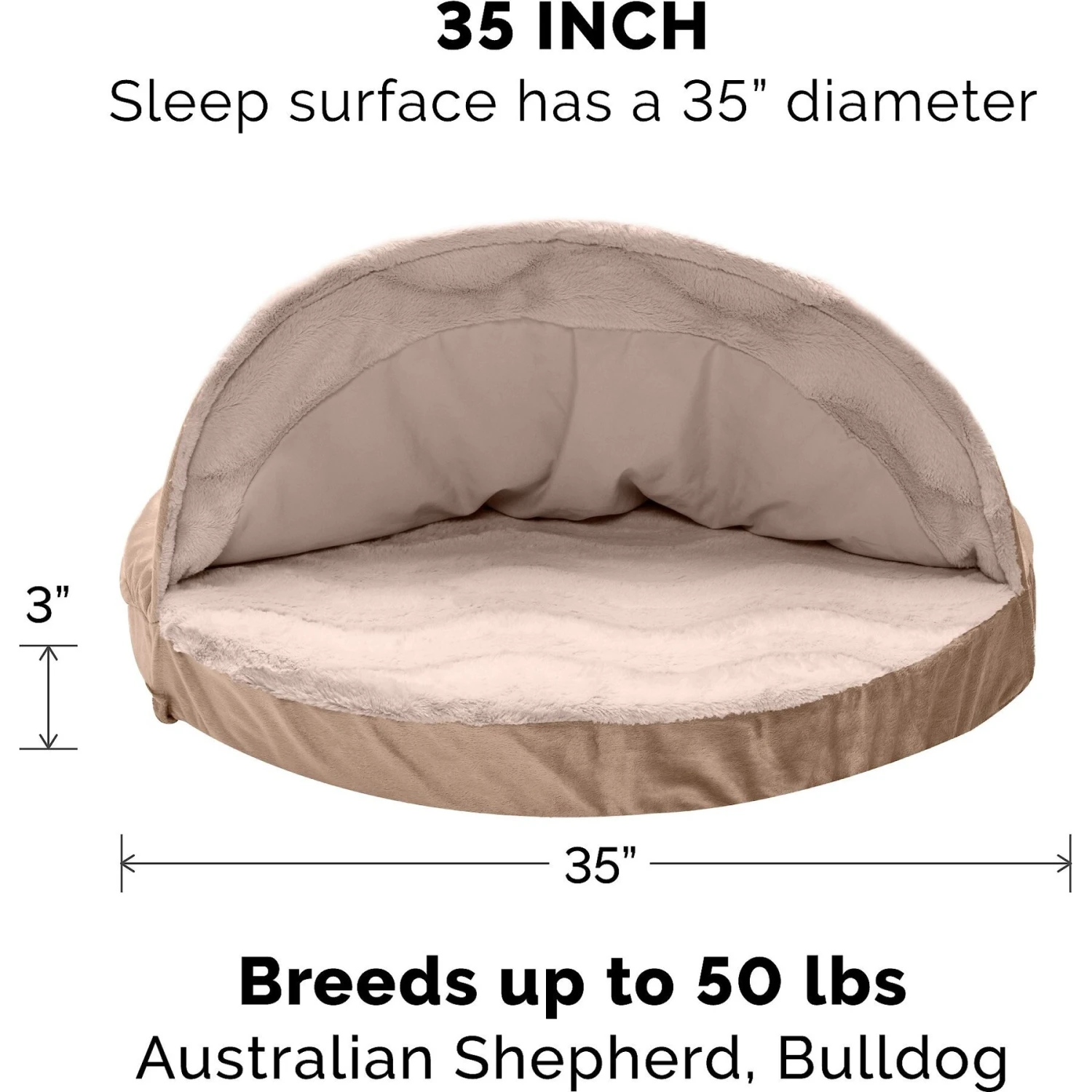 FurHaven Wave Fur & Velvet Memory Foam Snuggery Dog & Cat Bed 7 FurHaven Wave Fur & Velvet Memory Foam Snuggery Dog & Cat Bed - Image 5