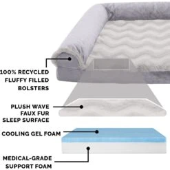 FurHaven Wave Fur & Velvet Cooling Gel Deluxe Chaise Dog & Cat Bed -Blue Buffalo || ROYAL CANIN || Wellness Sales 244465 PT5. AC SS1800 V1601619058