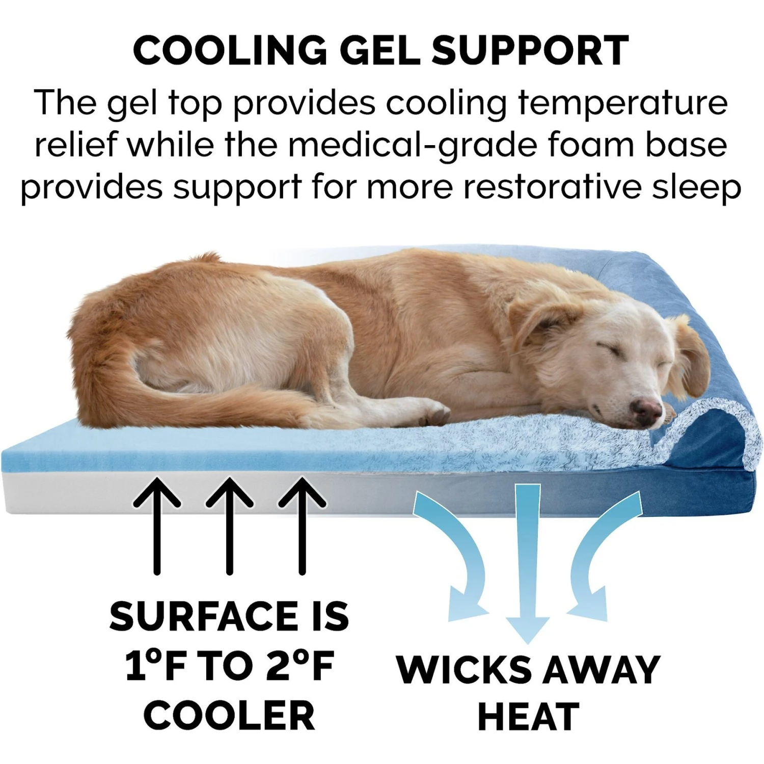 FurHaven Faux Fur & Suede Cooling Gel Sofa Dog & Cat Bed 9 FurHaven Faux Fur & Suede Cooling Gel Sofa Dog & Cat Bed - Image 7