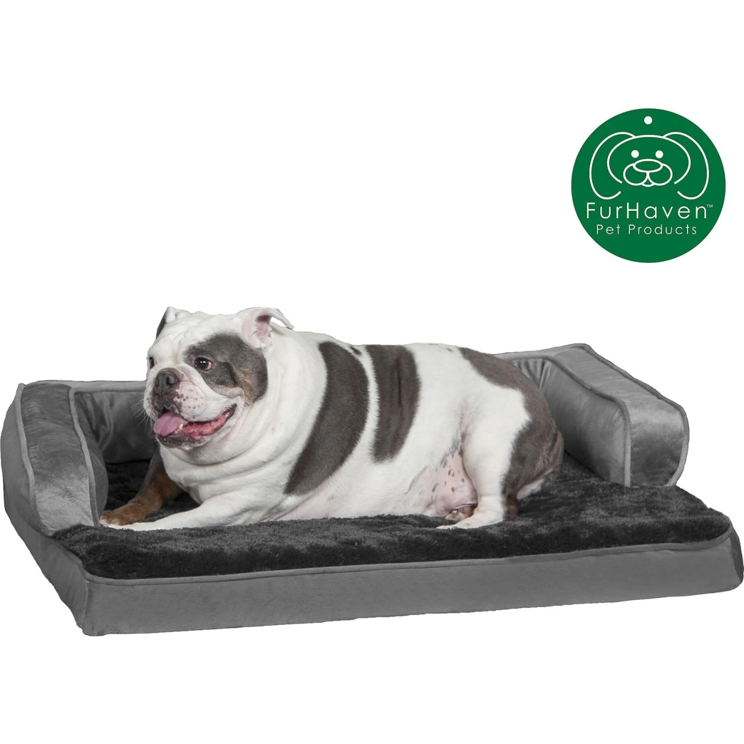 FurHaven Plush & Velvet Cooling Gel Comfy Couch Dog & Cat Bed 6 FurHaven Plush & Velvet Cooling Gel Comfy Couch Dog & Cat Bed - Image 4