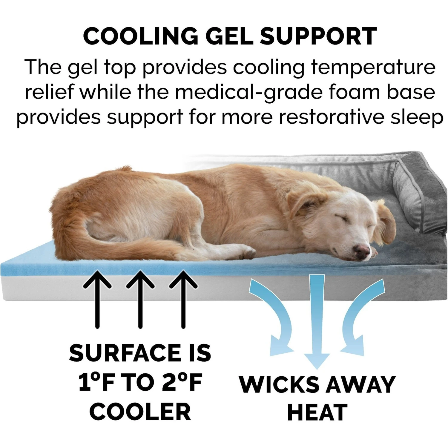 FurHaven Plush & Velvet Cooling Gel Comfy Couch Dog & Cat Bed 9 FurHaven Plush & Velvet Cooling Gel Comfy Couch Dog & Cat Bed - Image 7