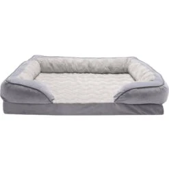 FurHaven Velvet Waves Perfect Comfort Memory Foam Bolster Cat & Dog Bed With Removable Cover -Blue Buffalo || ROYAL CANIN || Wellness Sales 244642 PT2. AC SS1800 V1602815777