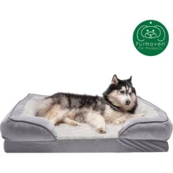 FurHaven Velvet Waves Perfect Comfort Memory Foam Bolster Cat & Dog Bed With Removable Cover -Blue Buffalo || ROYAL CANIN || Wellness Sales 244642 PT3. AC SS1800 V1602828973