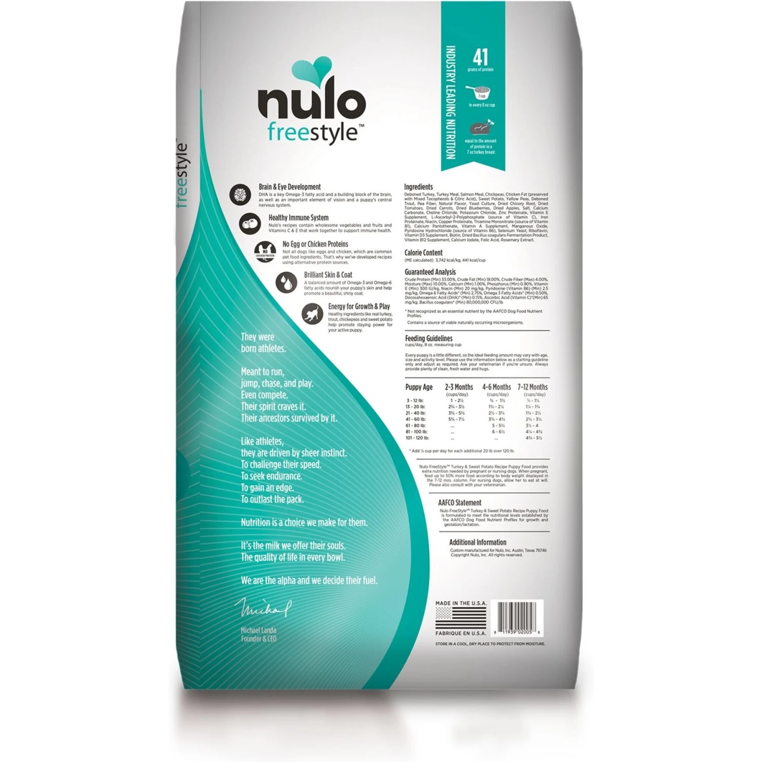 Nulo Freestyle Turkey & Sweet Potato Grain-Free Dry Puppy Food 4 Nulo Freestyle Turkey & Sweet Potato Grain-Free Dry Puppy Food - Image 2