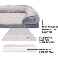FurHaven Perfect Comfort Velvet Waves Full Support Orthopedic Sofa Dog & Cat Bed -Blue Buffalo || ROYAL CANIN || Wellness Sales 251864 PT5. AC SS1800 V1602826907