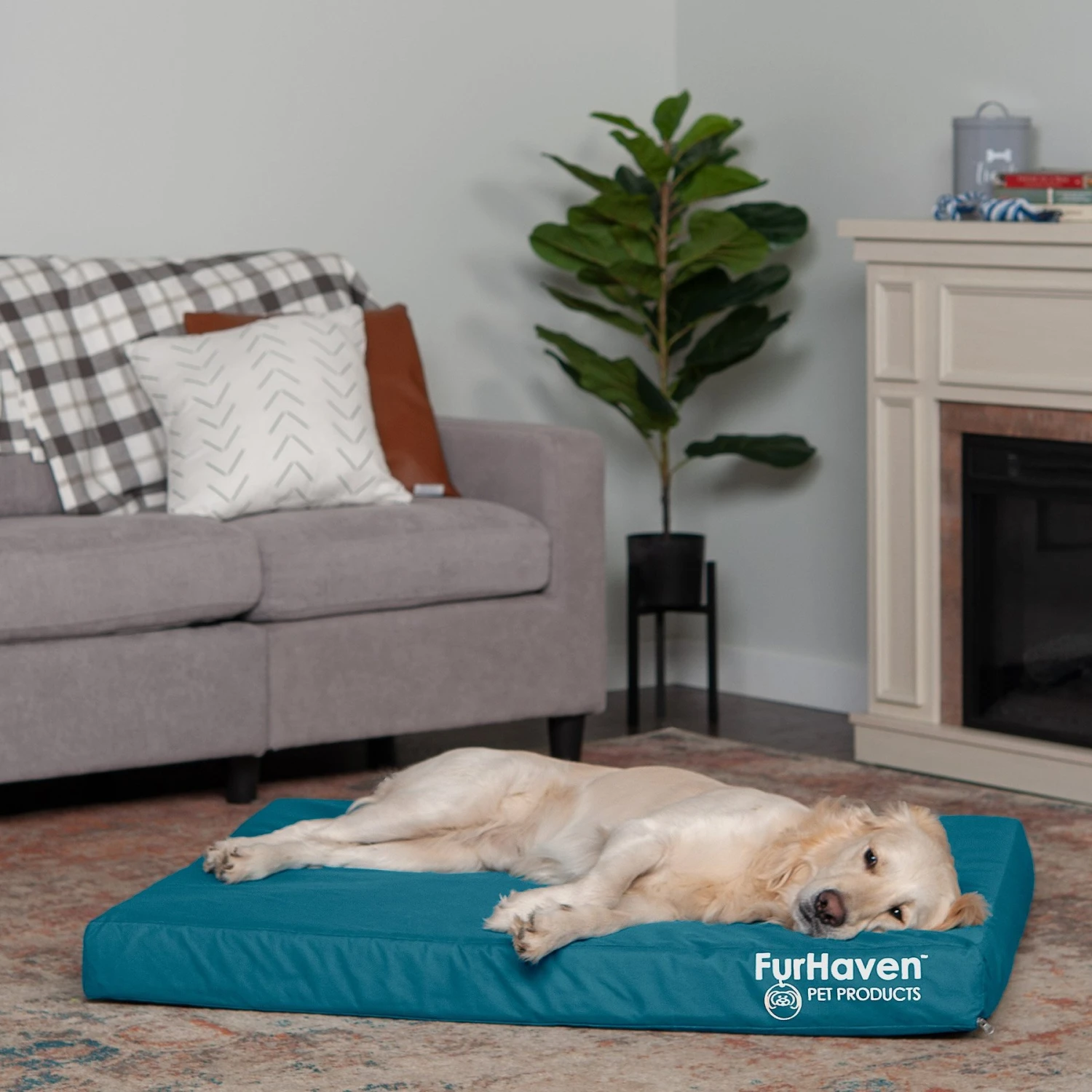 FurHaven Deluxe Oxford Full Support Dog & Cat Bed With Removable Cover 3 FurHaven Deluxe Oxford Full Support Dog & Cat Bed With Removable Cover