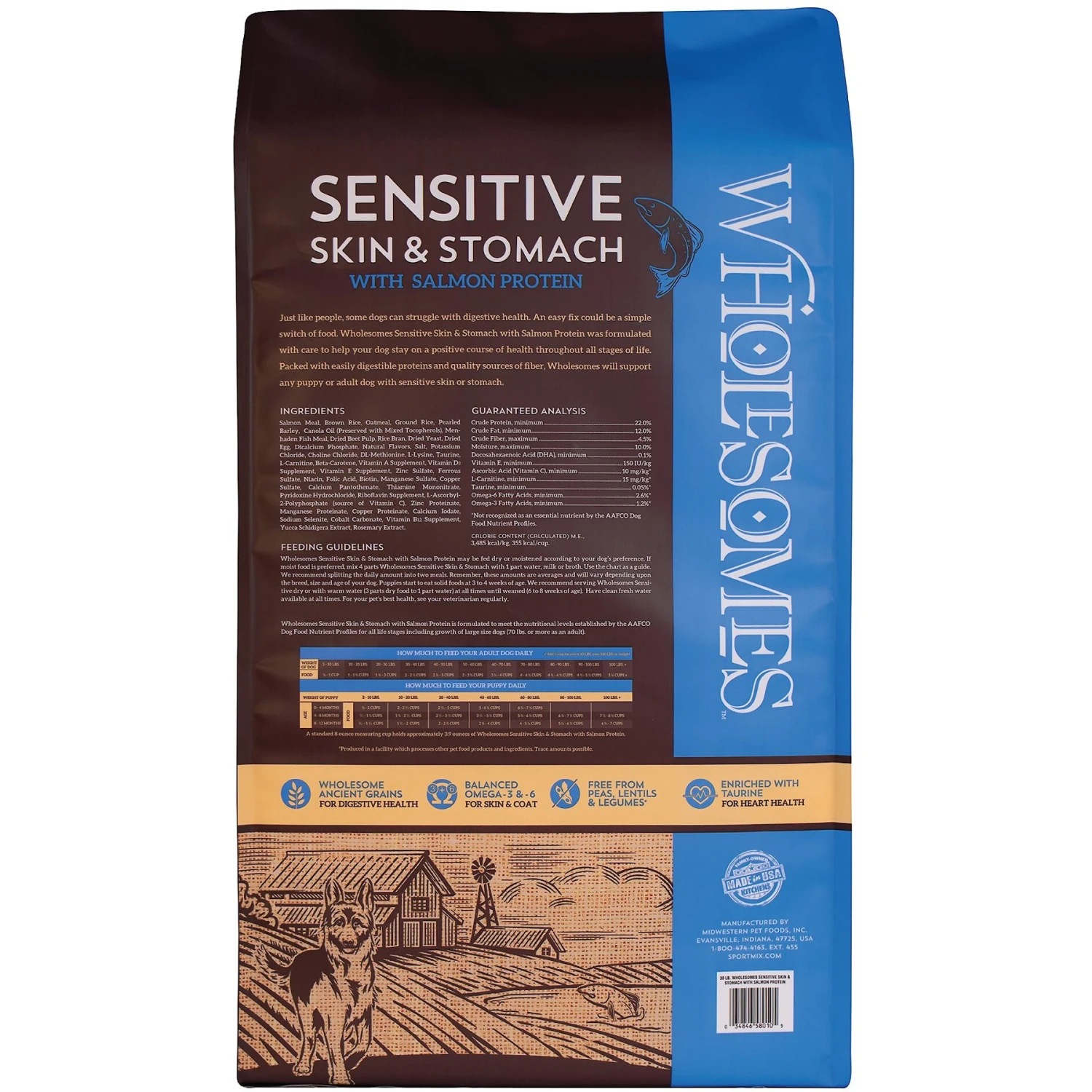 Wholesomes Sensitive Skin & Stomach With Salmon Protein Dry Dog Food, 30-lb Bag 4 Wholesomes Sensitive Skin & Stomach With Salmon Protein Dry Dog Food, 30-lb Bag - Image 2
