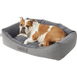 Frisco Rectangular Personalized Bolster Dog Bed W/Removable Cover, Dark Gray, X-Large -Blue Buffalo || ROYAL CANIN || Wellness Sales 252611 PT1. AC SS1800 V1604499411