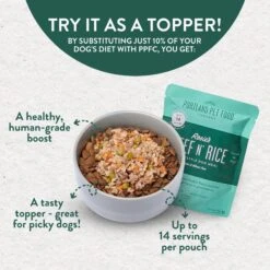 Portland Pet Food Company Rosie's Beef N' Rice Homestyle Wet Dog Food Topper, 9-oz Pouch, Case Of 4 -Blue Buffalo || ROYAL CANIN || Wellness Sales 252873 PT3. AC SS1800 V1692993973