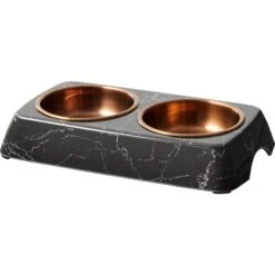 Frisco Copper Stainless Steel Double Dog & Cat Bowls With Black Marble Stand -Blue Buffalo || ROYAL CANIN || Wellness Sales 253058 PT6. AC SS1800 V1616595467
