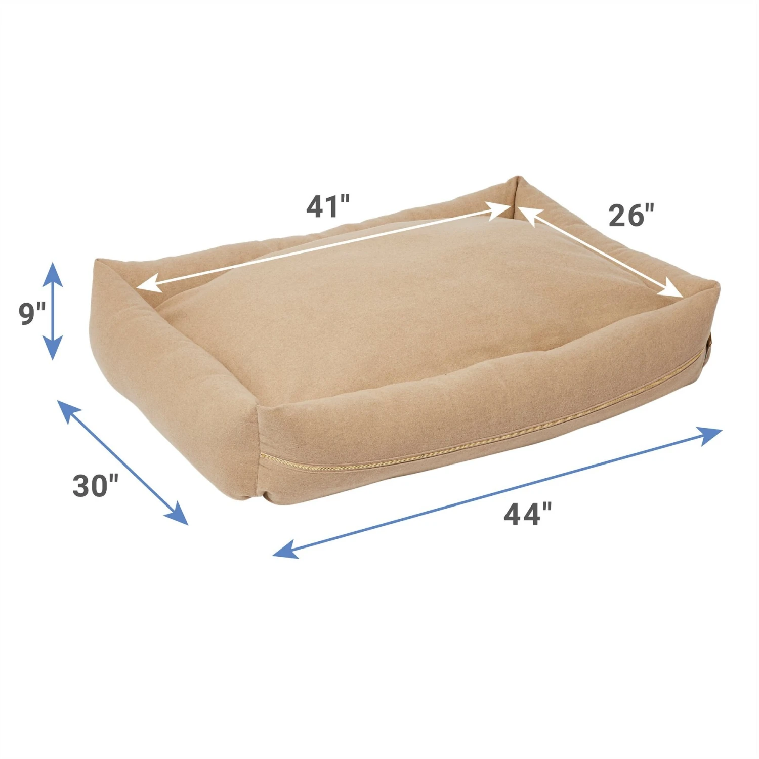 Frisco Faux Felt Reversible Modern Zipper Bolster Cat & Dog Bed 4 Frisco Faux Felt Reversible Modern Zipper Bolster Cat & Dog Bed - Image 2