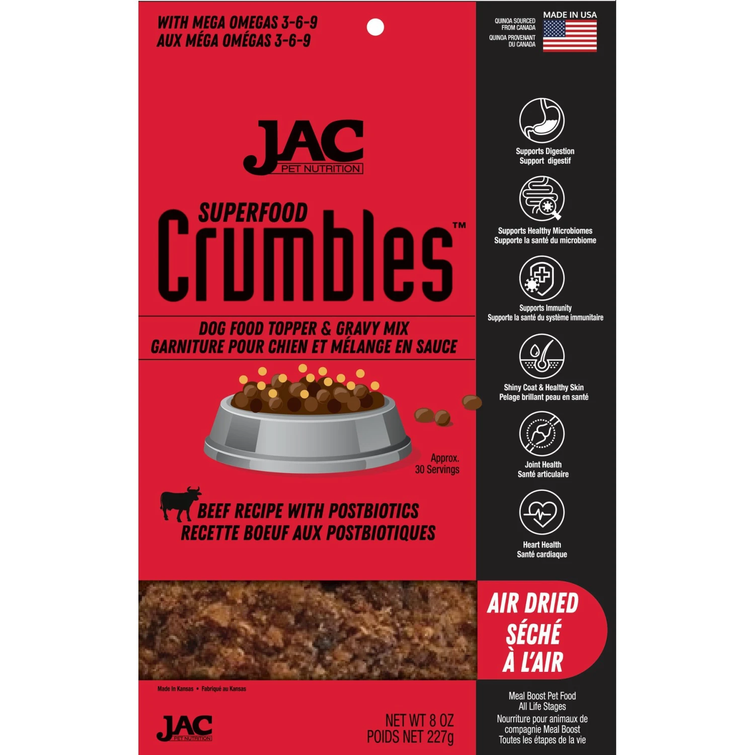 JAC Pet Nutrition Ranch Raised Beef Dehydrated Superfood Dog & Cat Meal Topper 3 JAC Pet Nutrition Ranch Raised Beef Dehydrated Superfood Dog & Cat Meal Topper