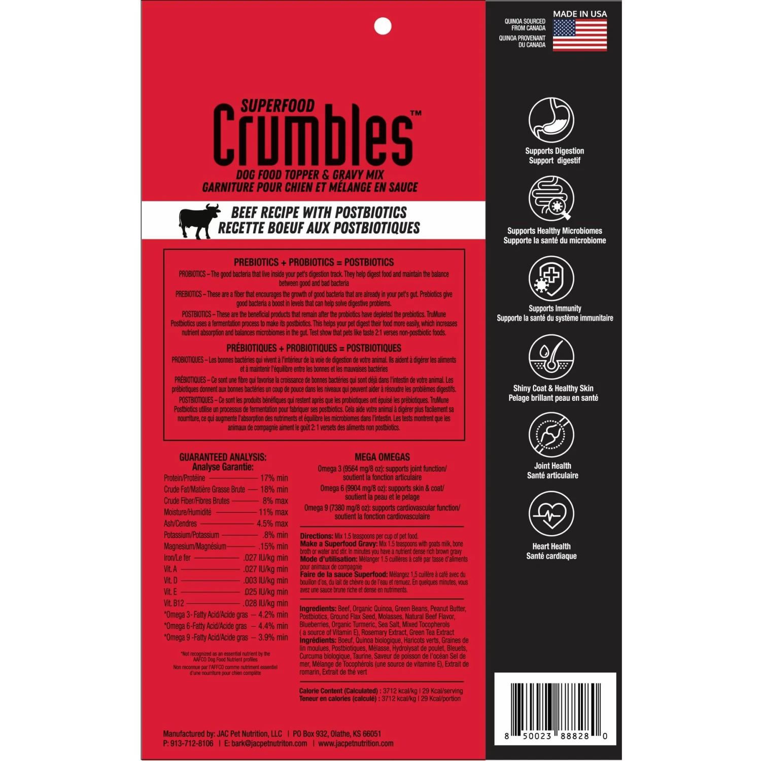 JAC Pet Nutrition Ranch Raised Beef Dehydrated Superfood Dog & Cat Meal Topper 5 JAC Pet Nutrition Ranch Raised Beef Dehydrated Superfood Dog & Cat Meal Topper - Image 3