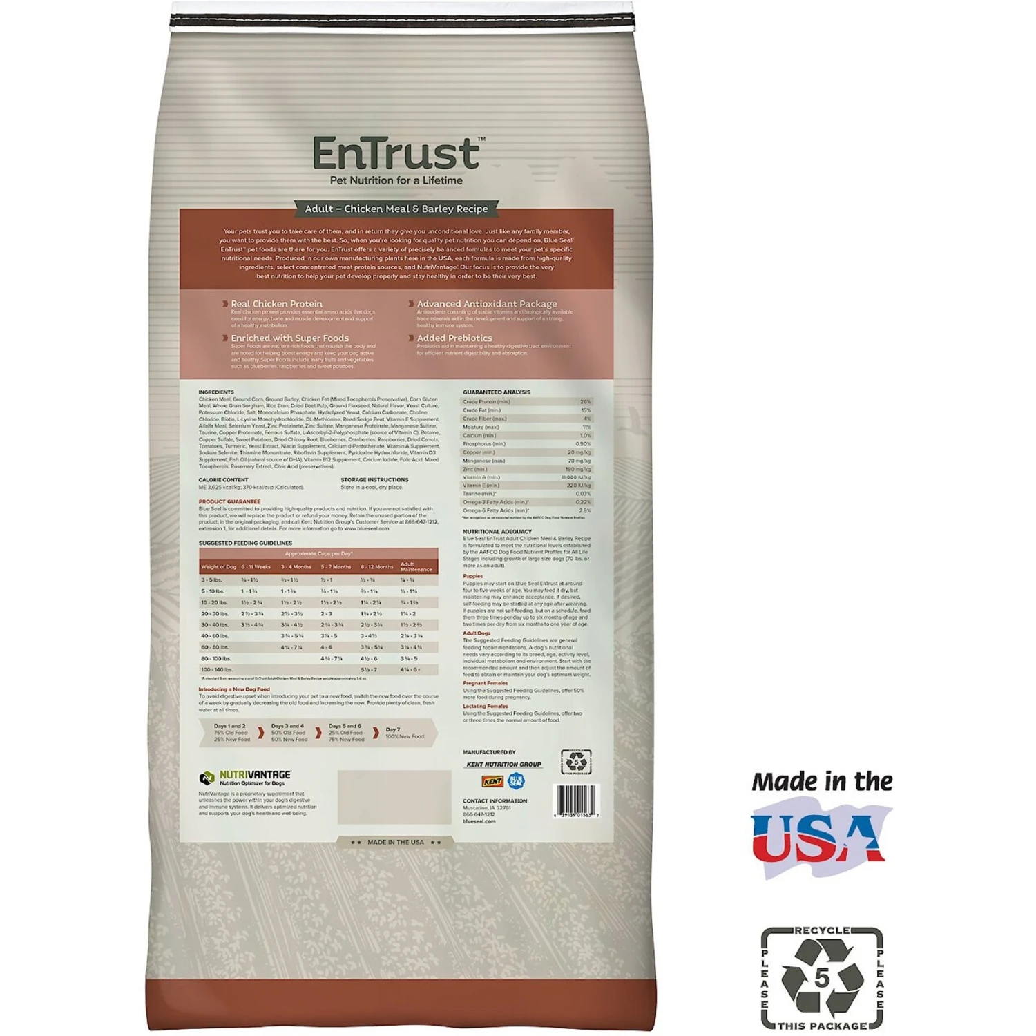 Blue Seal EnTrust Adult Chicken Meal & Barley Recipe Dry Dog Food 4 Blue Seal EnTrust Adult Chicken Meal & Barley Recipe Dry Dog Food - Image 2