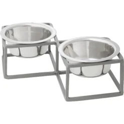 Frisco Elevated Diamond Stainless Steel Double Diner Dog & Cat Bowl -Blue Buffalo || ROYAL CANIN || Wellness Sales 257147 PT2. AC SS1800 V1612365678