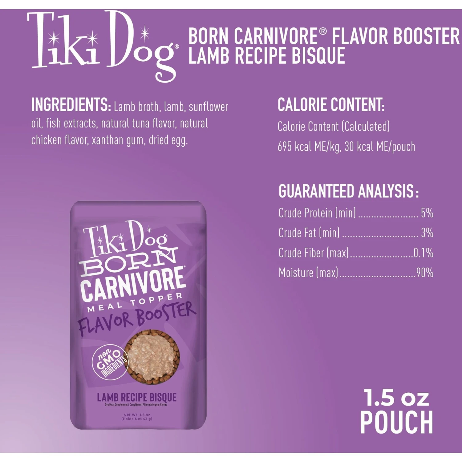 Tiki Dog Born Carnivore Flavor Booster Lamb Bisque Non-GMO Wet Dog Food Topper 6 Tiki Dog Born Carnivore Flavor Booster Lamb Bisque Non-GMO Wet Dog Food Topper - Image 4