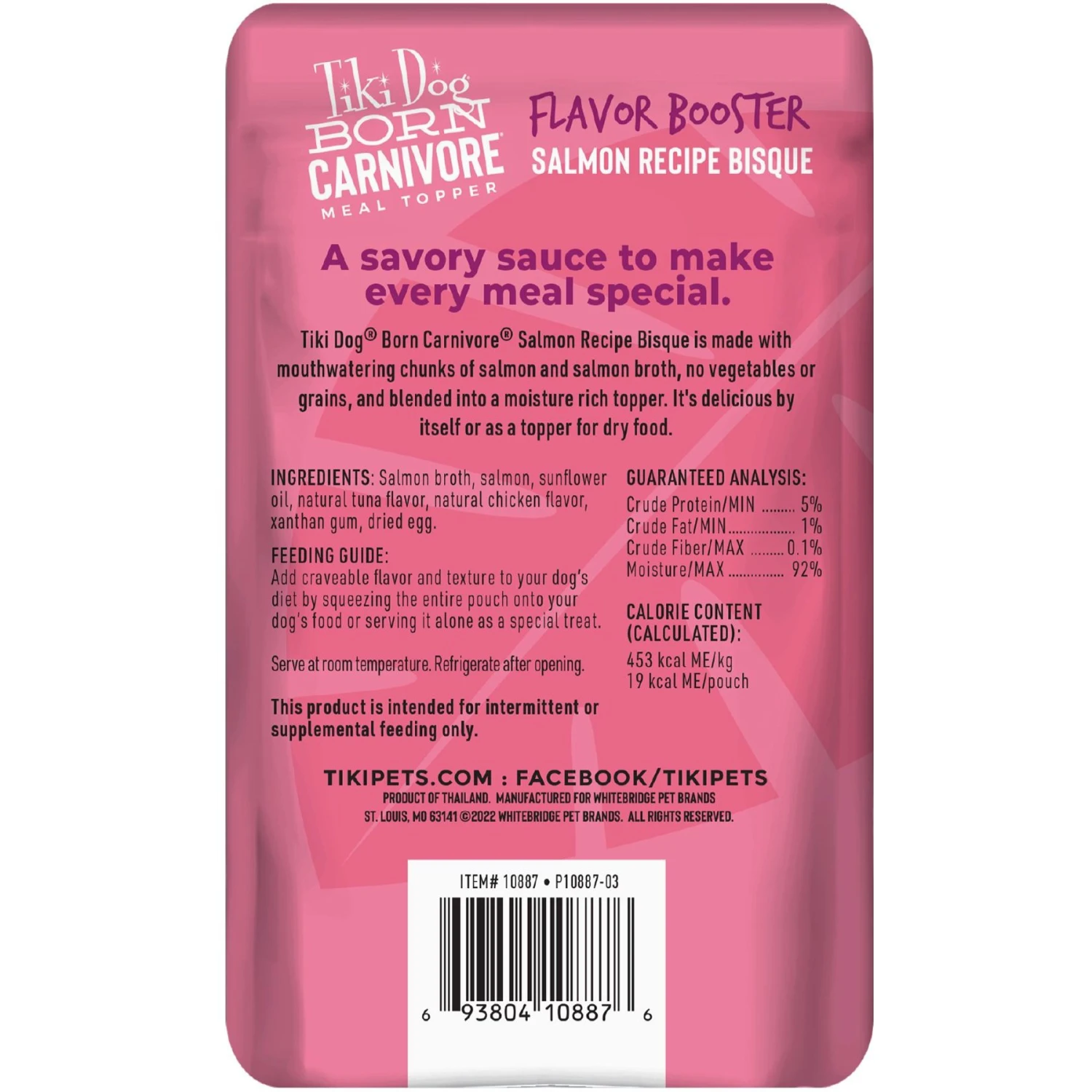 Tiki Dog Born Carnivore Flavor Booster Salmon Bisque Non-GMO Wet Dog Food Topper 5 Tiki Dog Born Carnivore Flavor Booster Salmon Bisque Non-GMO Wet Dog Food Topper - Image 3