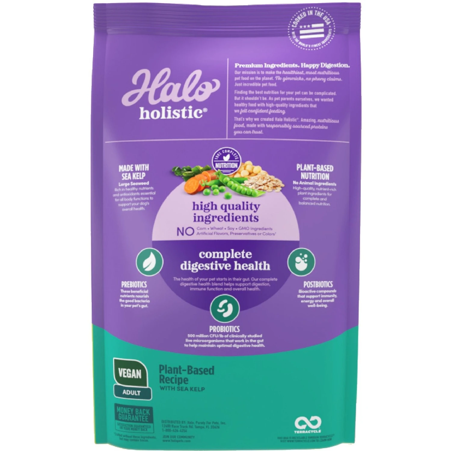 Halo Holistic Vegan Complete Digestive Health Plant-Based Recipe With Kelp Adult Formula Dry Dog Food 4 Halo Holistic Vegan Complete Digestive Health Plant-Based Recipe With Kelp Adult Formula Dry Dog Food - Image 2