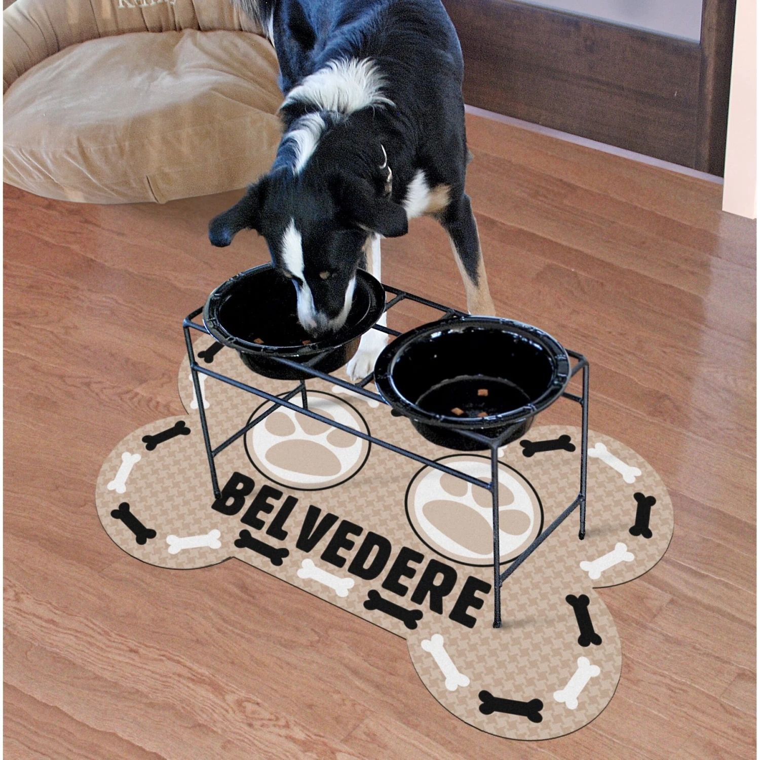 Bungalow Flooring Dog Bone Bowls Personalized Dog Placemat 4 Bungalow Flooring Dog Bone Bowls Personalized Dog Placemat - Image 2