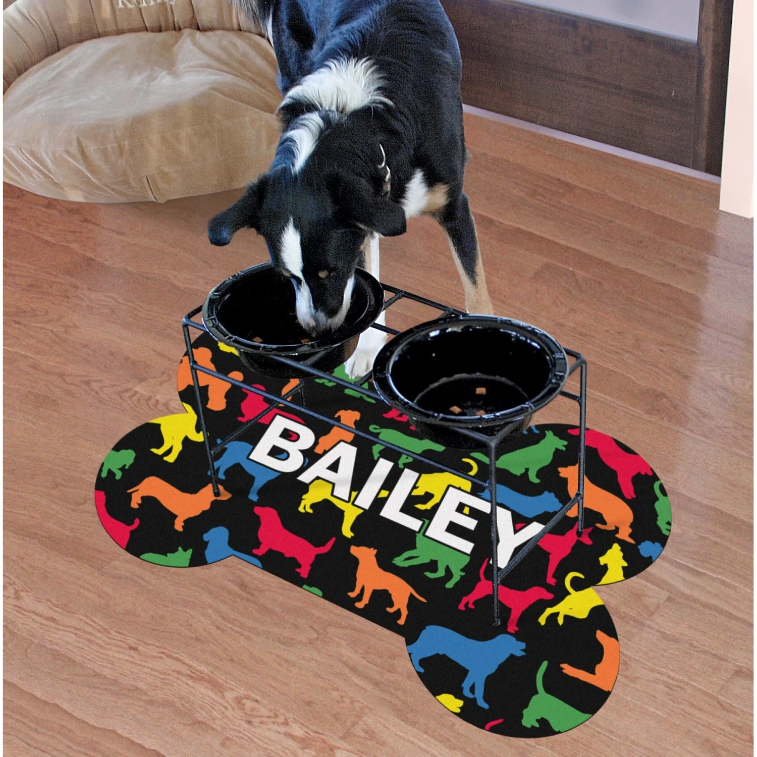 Bungalow Flooring Dog Bone Shaped Personalized Dog Placemat 4 Bungalow Flooring Dog Bone Shaped Personalized Dog Placemat - Image 2