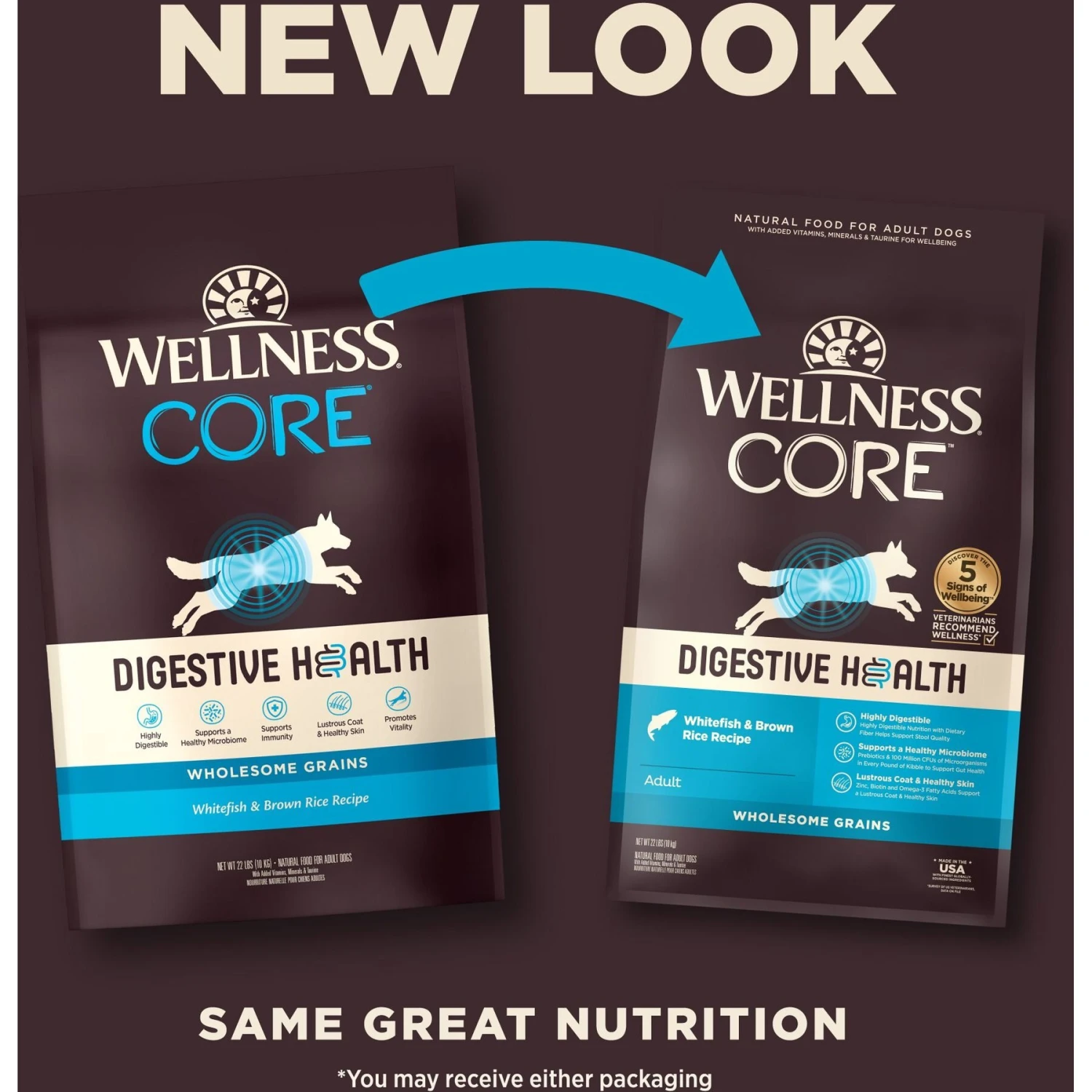 Wellness CORE Digestive Health Wholesome Grains Whitefish & Brown Rice Recipe Dry Dog Food 4 Wellness CORE Digestive Health Wholesome Grains Whitefish & Brown Rice Recipe Dry Dog Food - Image 2