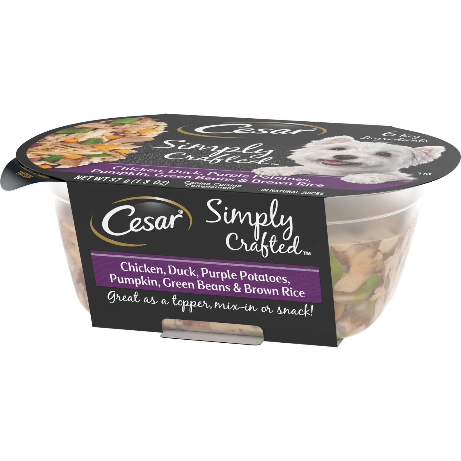 Cesar Simply Crafted Chicken, Duck, Purple Potatoes, Pumpkin, Green Beans & Brown Rice Adult Wet Dog Food Meal Topper 5 Cesar Simply Crafted Chicken, Duck, Purple Potatoes, Pumpkin, Green Beans & Brown Rice Adult Wet Dog Food Meal Topper - Image 3