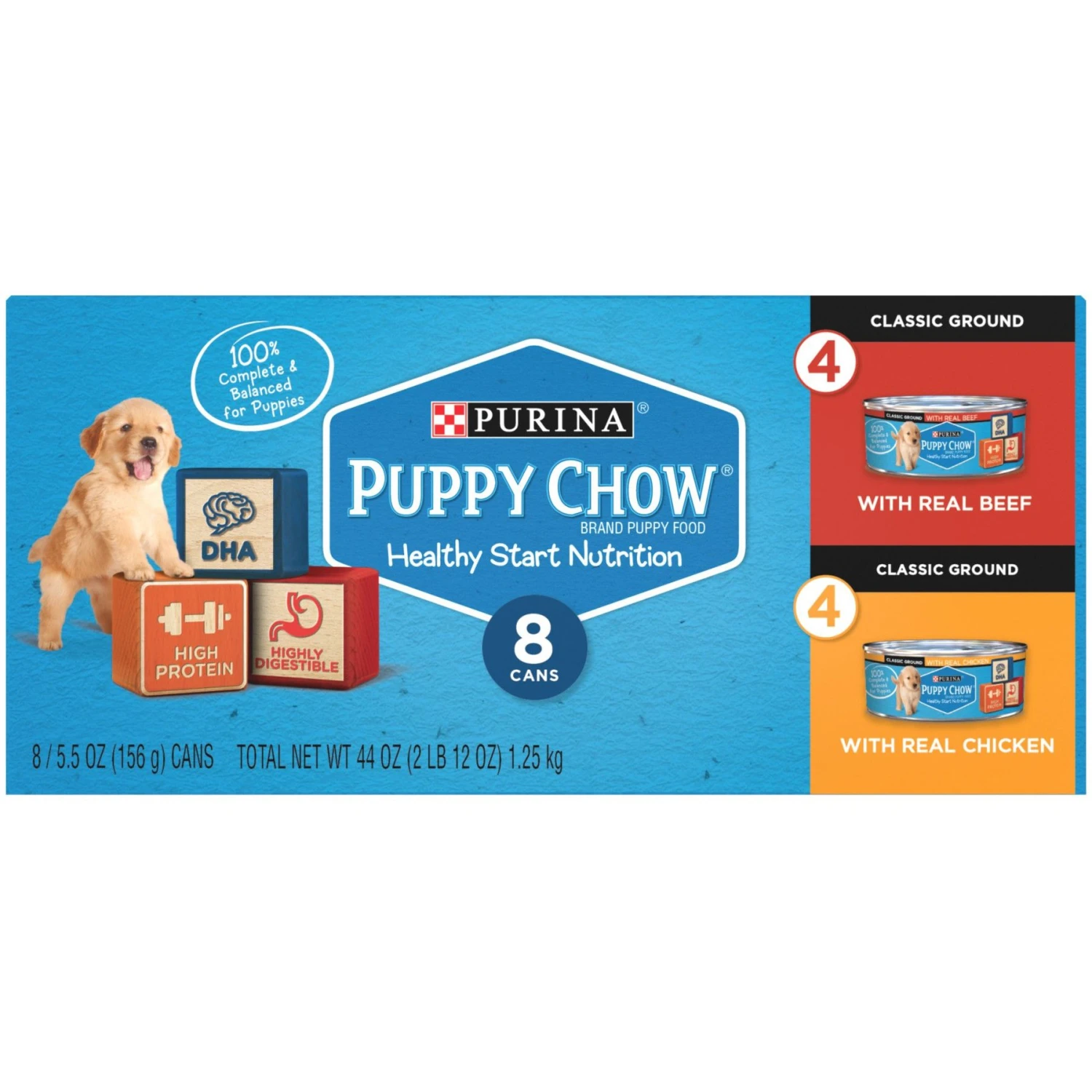 Purina Puppy Chow Pate Real Beef & Chicken Wet Puppy Food Variety Pack 3 Purina Puppy Chow Pate Real Beef & Chicken Wet Puppy Food Variety Pack