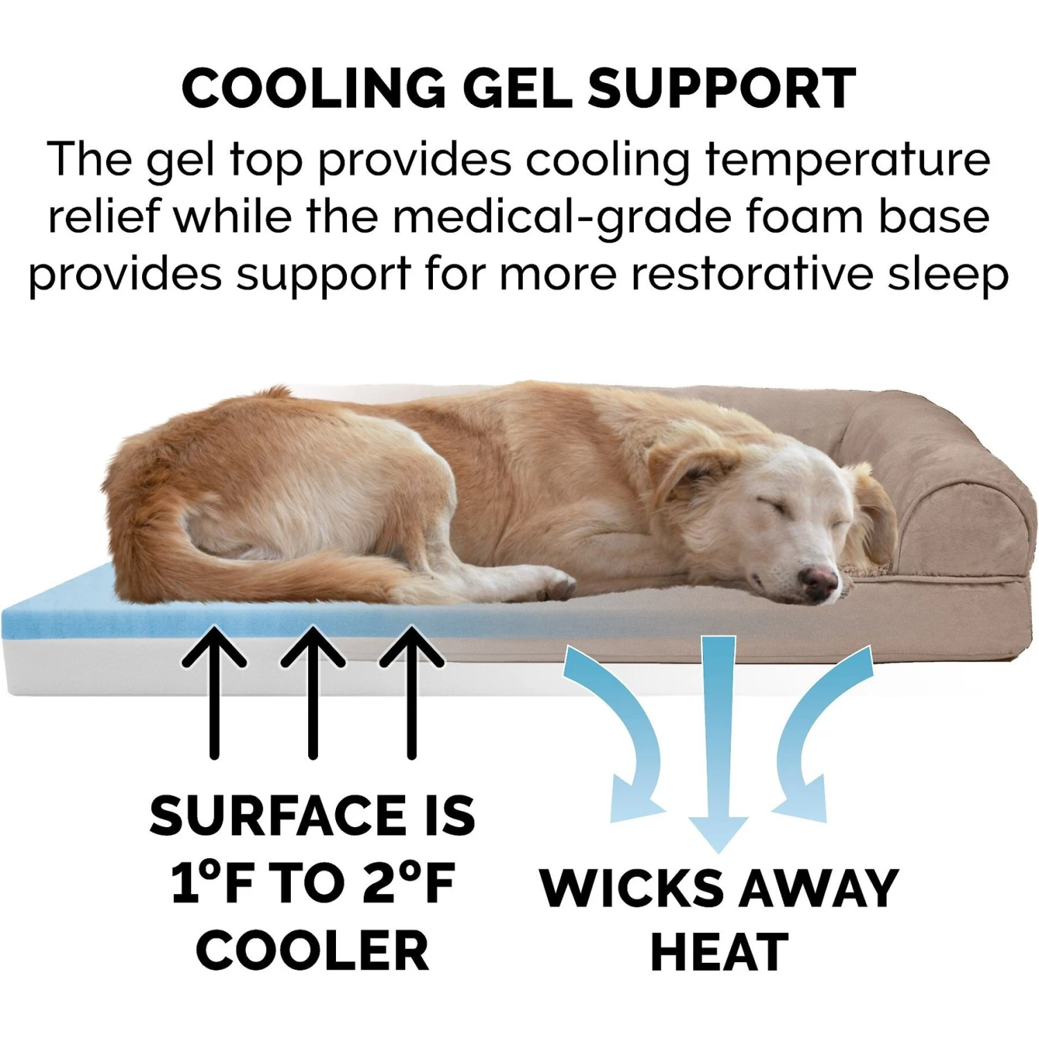 FurHaven Plush & Suede Cooling Gel Bolster Dog Bed With Removable Cover 9 FurHaven Plush & Suede Cooling Gel Bolster Dog Bed With Removable Cover - Image 7