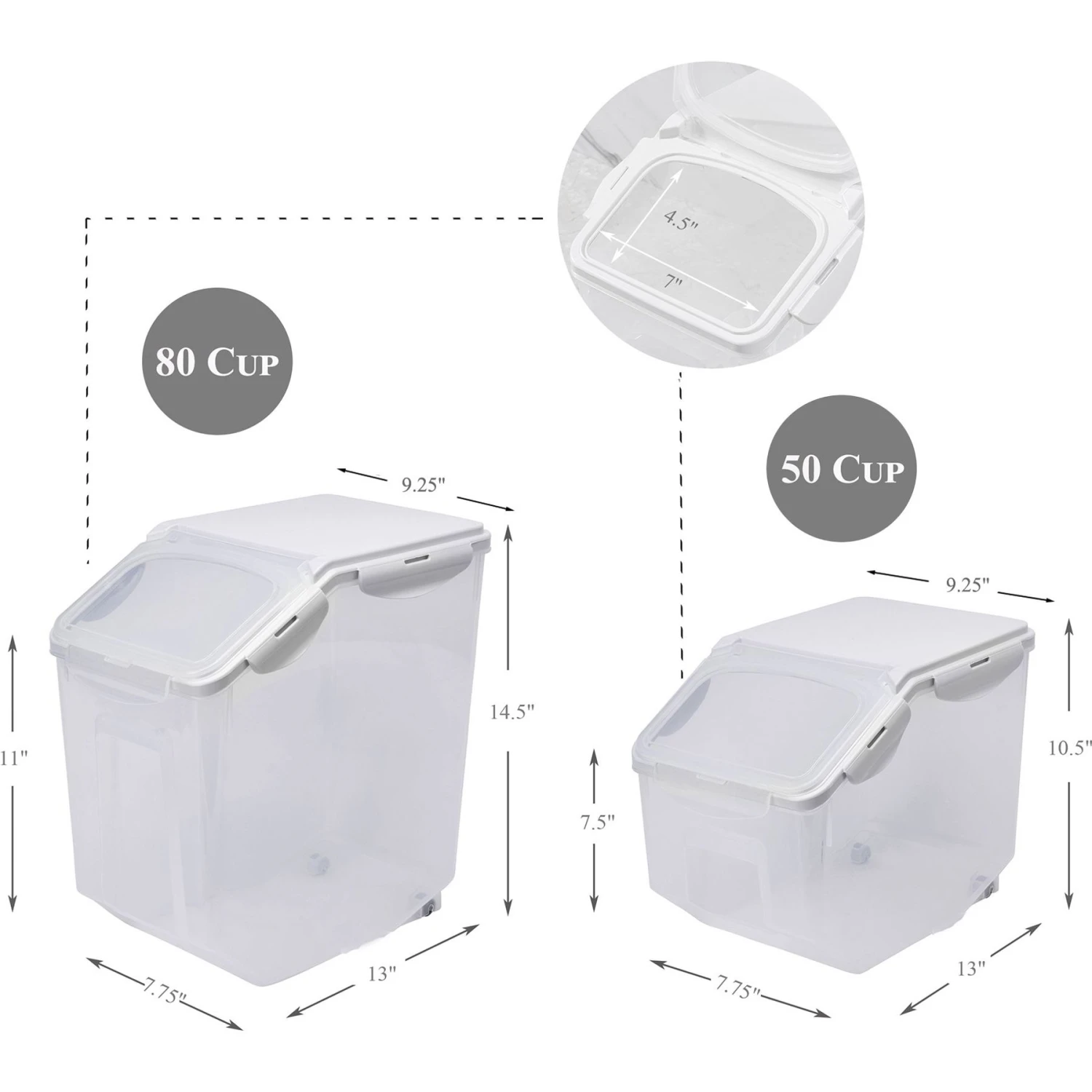 Hanamya BPA Free Pet Food Storage Container & Measuring Cup, White 6 Hanamya BPA Free Pet Food Storage Container & Measuring Cup, White - Image 4