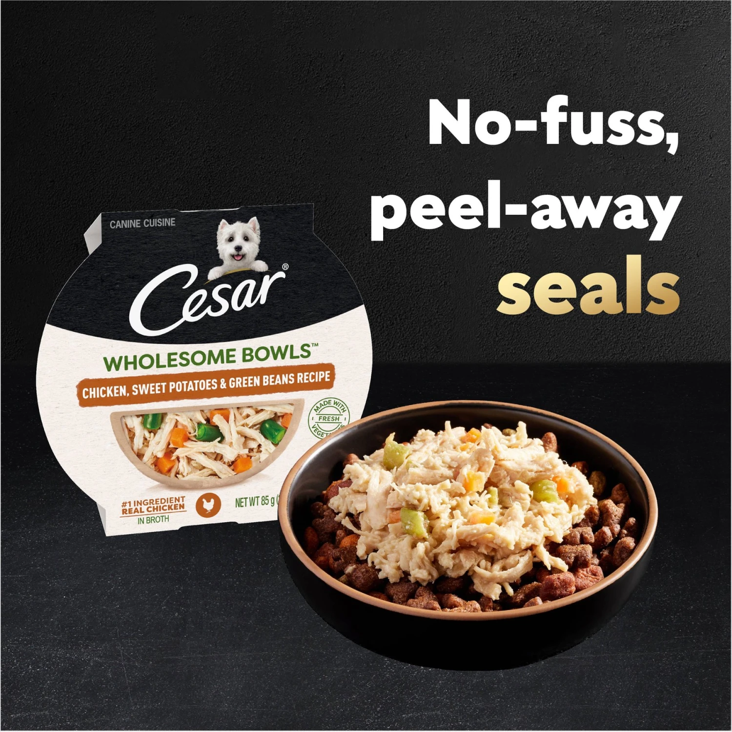 Cesar Wholesome Bowls Chicken, Sweet Potato & Green Beans Recipe Small Breed Adult Wet Dog Food 7 Cesar Wholesome Bowls Chicken, Sweet Potato & Green Beans Recipe Small Breed Adult Wet Dog Food - Image 5