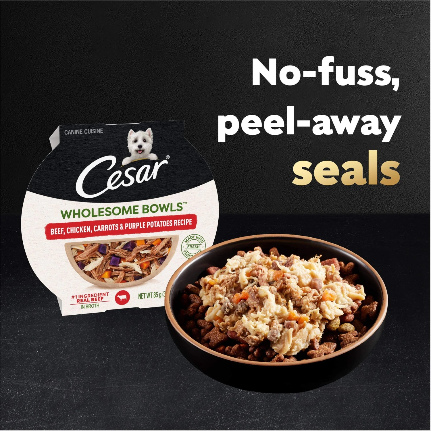 Cesar Wholesome Bowls Beef, Chicken, Potatoes & Carrots Recipe Small Breed Adult Wet Dog Food 7 Cesar Wholesome Bowls Beef, Chicken, Potatoes & Carrots Recipe Small Breed Adult Wet Dog Food - Image 5