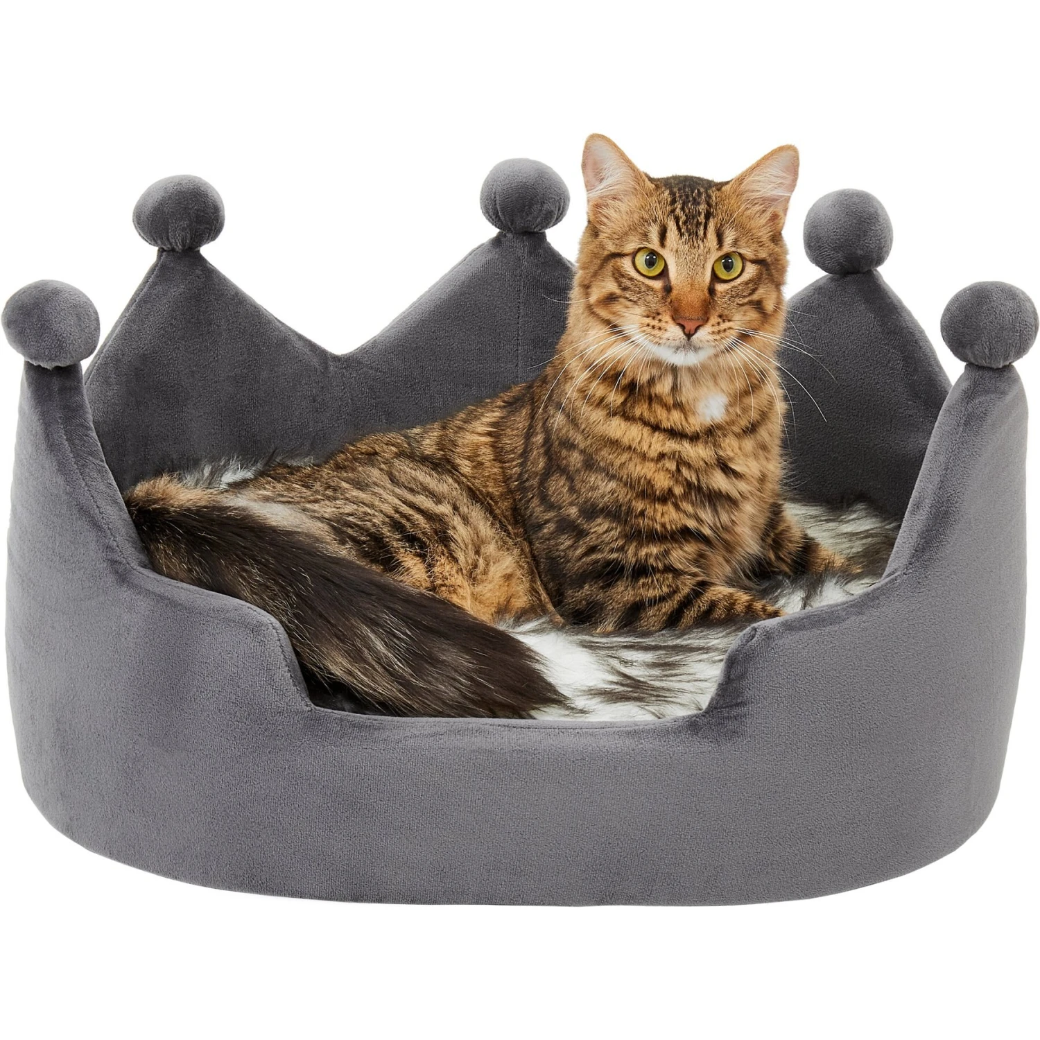Frisco Faux Fur Crown Pillow Cat & Dog Bed 5 Frisco Faux Fur Crown Pillow Cat & Dog Bed - Image 3