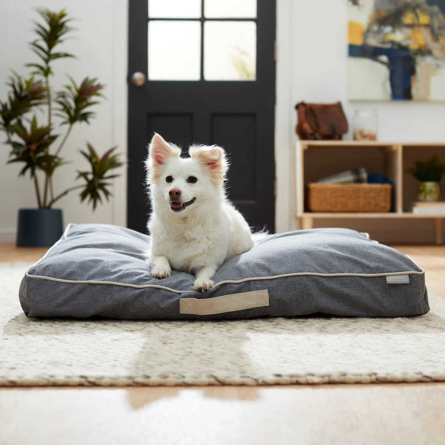 Frisco Chambray Pillow Dog Bed W/Removable Cover 3 Frisco Chambray Pillow Dog Bed W/Removable Cover