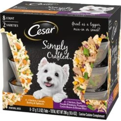 Cesar Simply Crafted Chicken, Duck, Purple Potatoes, Pumpkin, Green Beans & Brown Rice & Chicken, Carrots, Barley & Spinach Variety Pack Adult Wet Dog Food Meal Topper 13 Cesar Simply Crafted Chicken, Duck, Purple Potatoes, Pumpkin, Green Beans & Brown Rice & Chicken, Carrots, Barley & Spinach Variety Pack Adult Wet Dog Food Meal Topper -Blue Buffalo || ROYAL CANIN || Wellness Sales 271288 PT2. AC SS1800 V1695649462