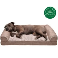 FurHaven Luxe Fur & Performance Linen Orthopedic Sofa Cat & Dog Bed With Removable Cover -Blue Buffalo || ROYAL CANIN || Wellness Sales 271747 PT3. AC SS1800 V1612479748