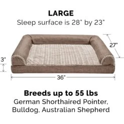 FurHaven Luxe Fur & Performance Linen Orthopedic Sofa Cat & Dog Bed With Removable Cover -Blue Buffalo || ROYAL CANIN || Wellness Sales 271747 PT4. AC SS1800 V1687353461