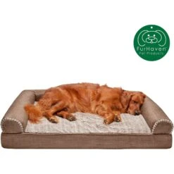 FurHaven Luxe Fur & Performance Linen Memory Top Sofa Cat & Dog Bed With Removable Cover -Blue Buffalo || ROYAL CANIN || Wellness Sales 271757 PT3. AC SS1800 V1612484885